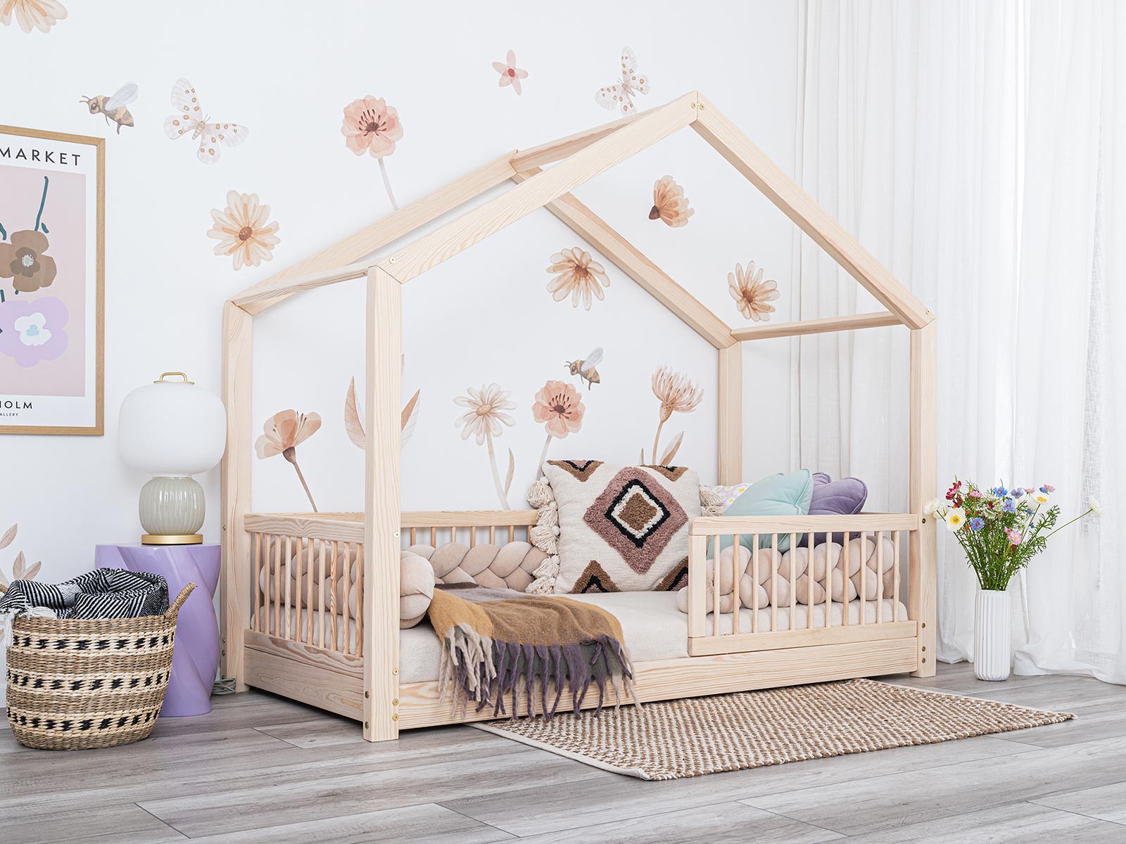 Hausbett Kuu mit Geländer